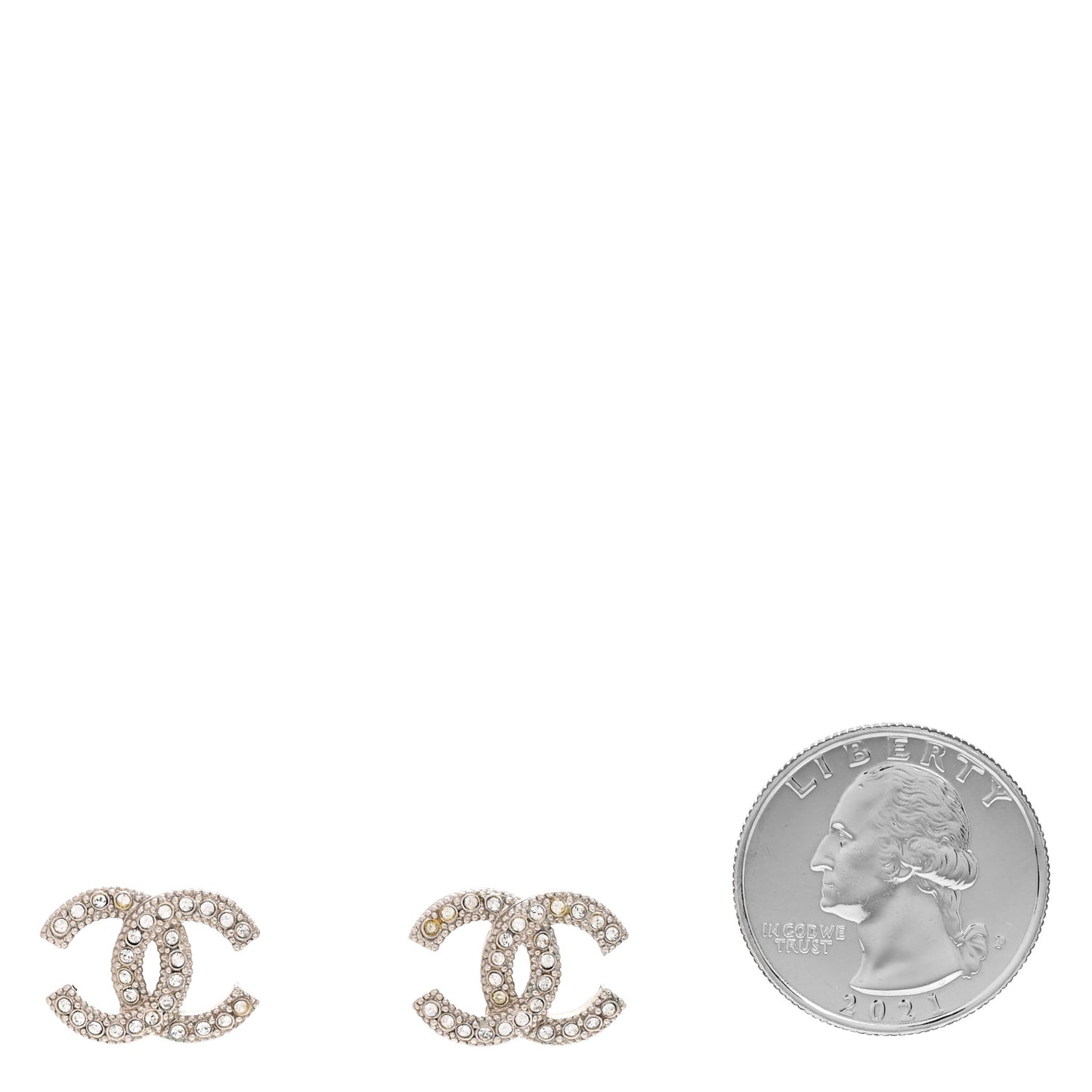 Crystal CC Earrings Silver