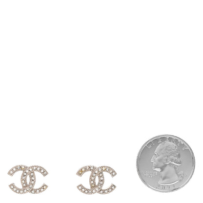Chanel Crystal CC Earrings Silver 2 of 5