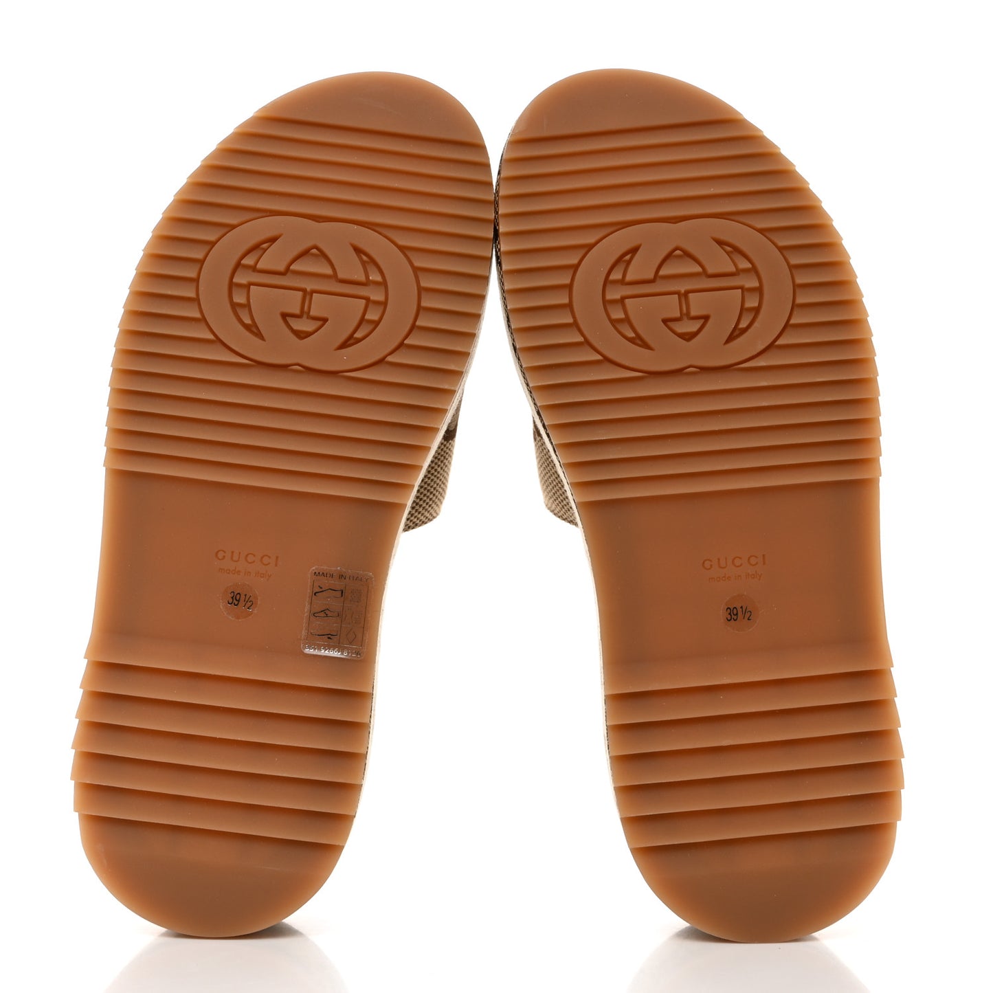 Monogram Maxi GG Angelina Platform 55mm Slide Sandals 39.5 Camel Ebony