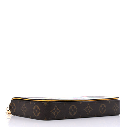 Louis Vuitton Monogram 2022 Christmas Animation New York Soho Pochette Felicie Chain Wallet Yellow 5 of 10