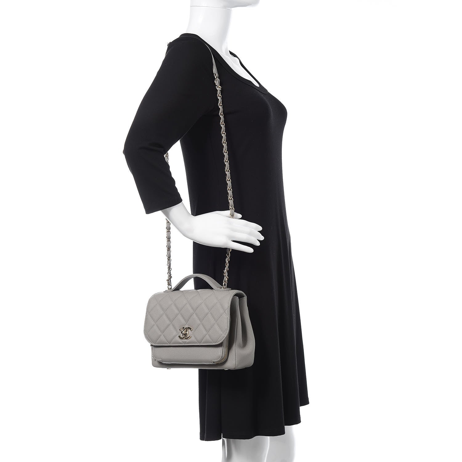 Chanel Caviar Quilted Medium Business Affinity Flap Grey 2 of 10