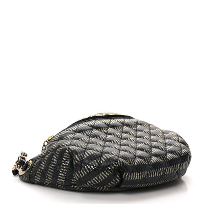 Chanel Metallic Caviar Quilted Waist Bag Black Gold 4 of 10