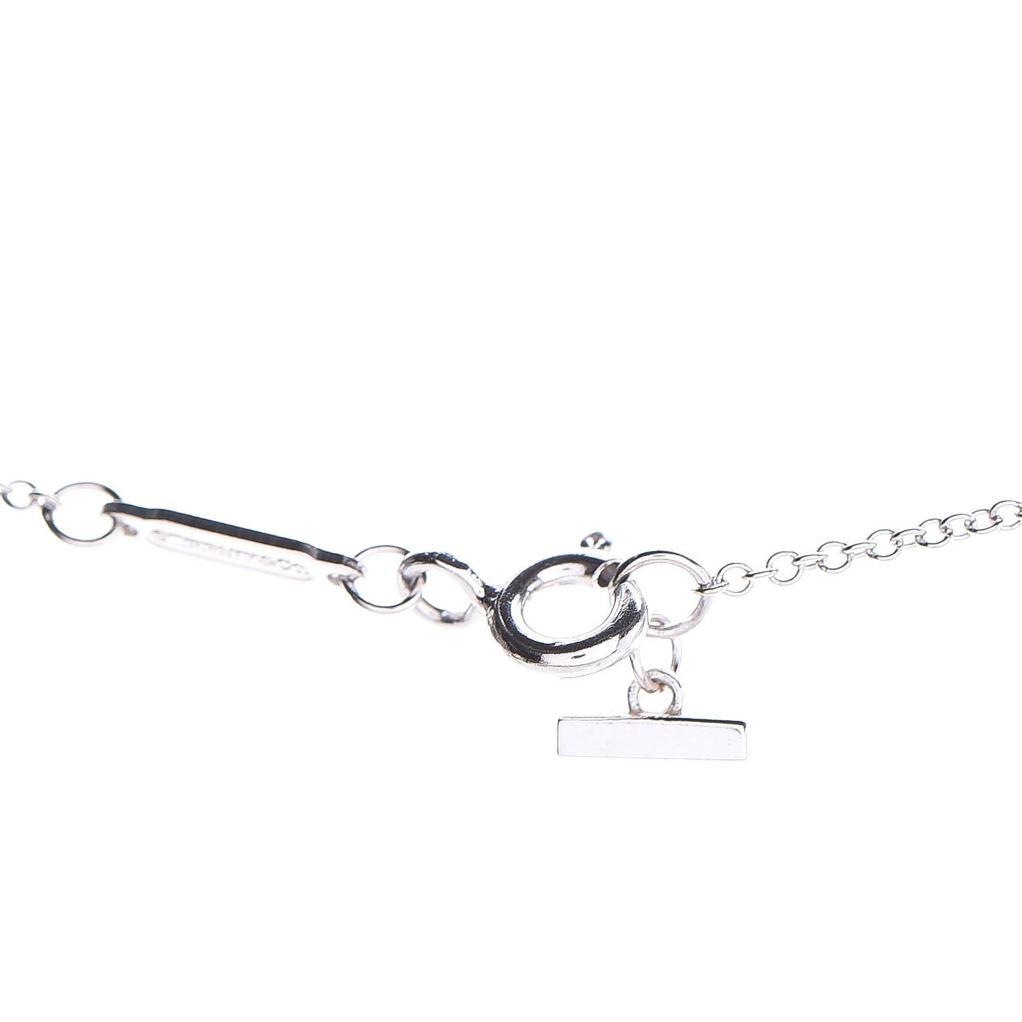 18K White Gold Diamond T Smile Pendant Necklace