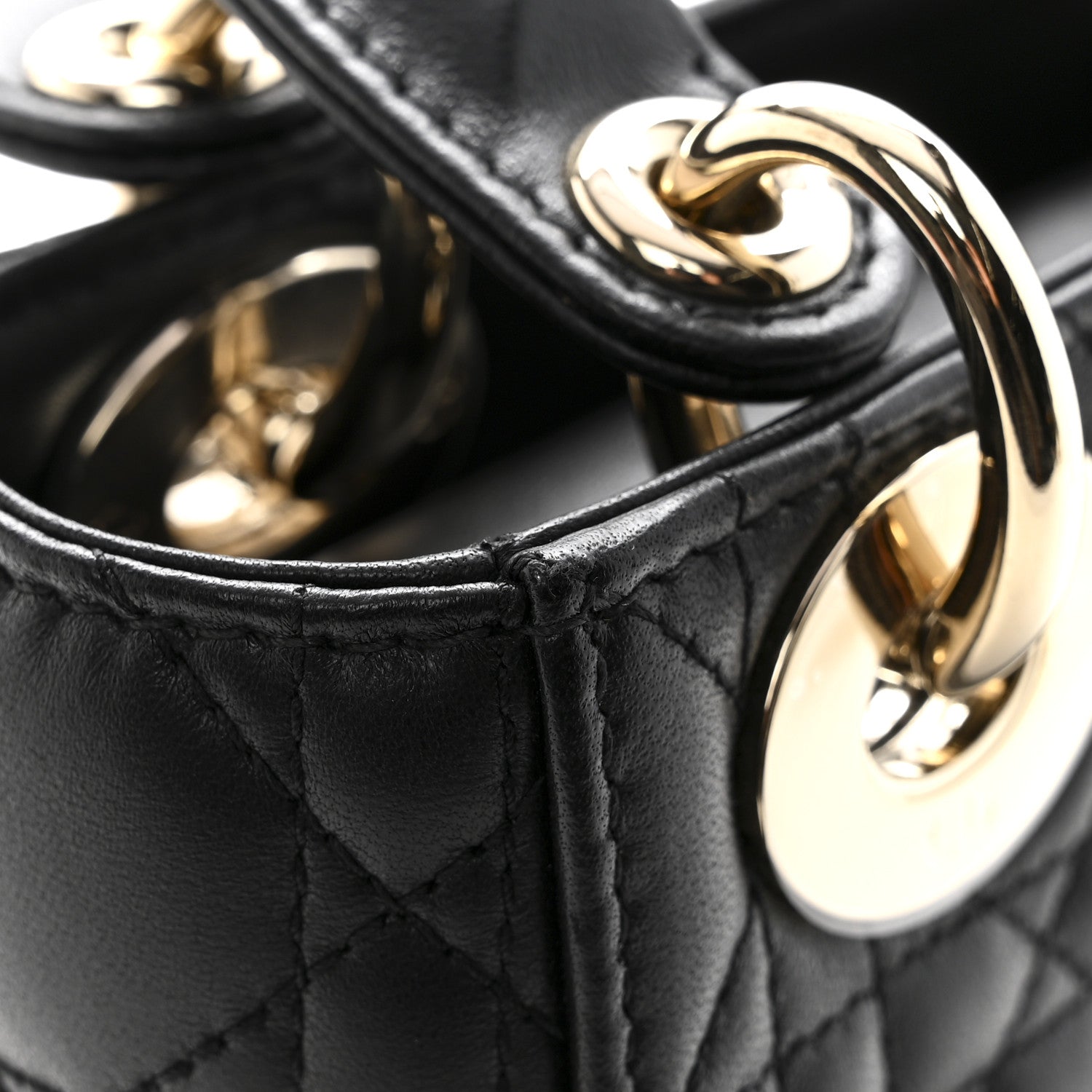 Christian Dior Lambskin Cannage Mini Lady Dior Black 12 of 14