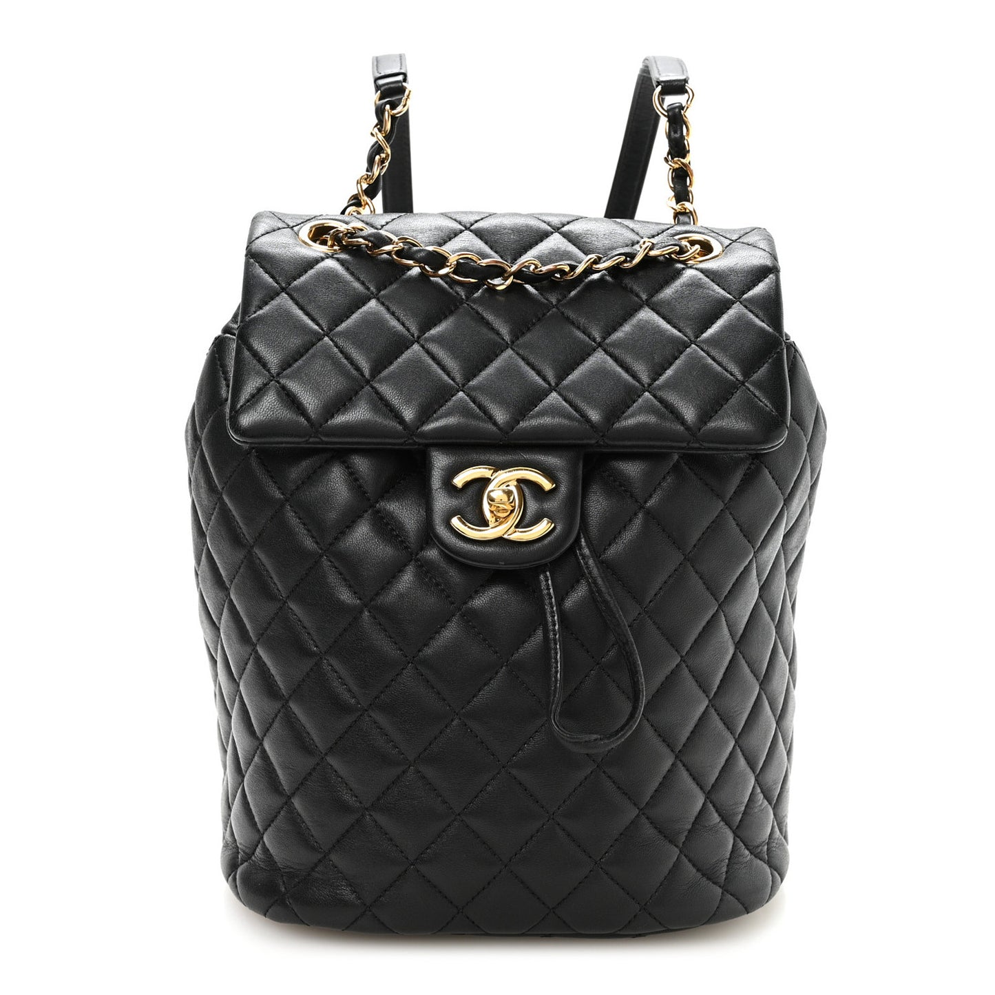 Lambskin Quilted Small Urban Spirit Backpack Black