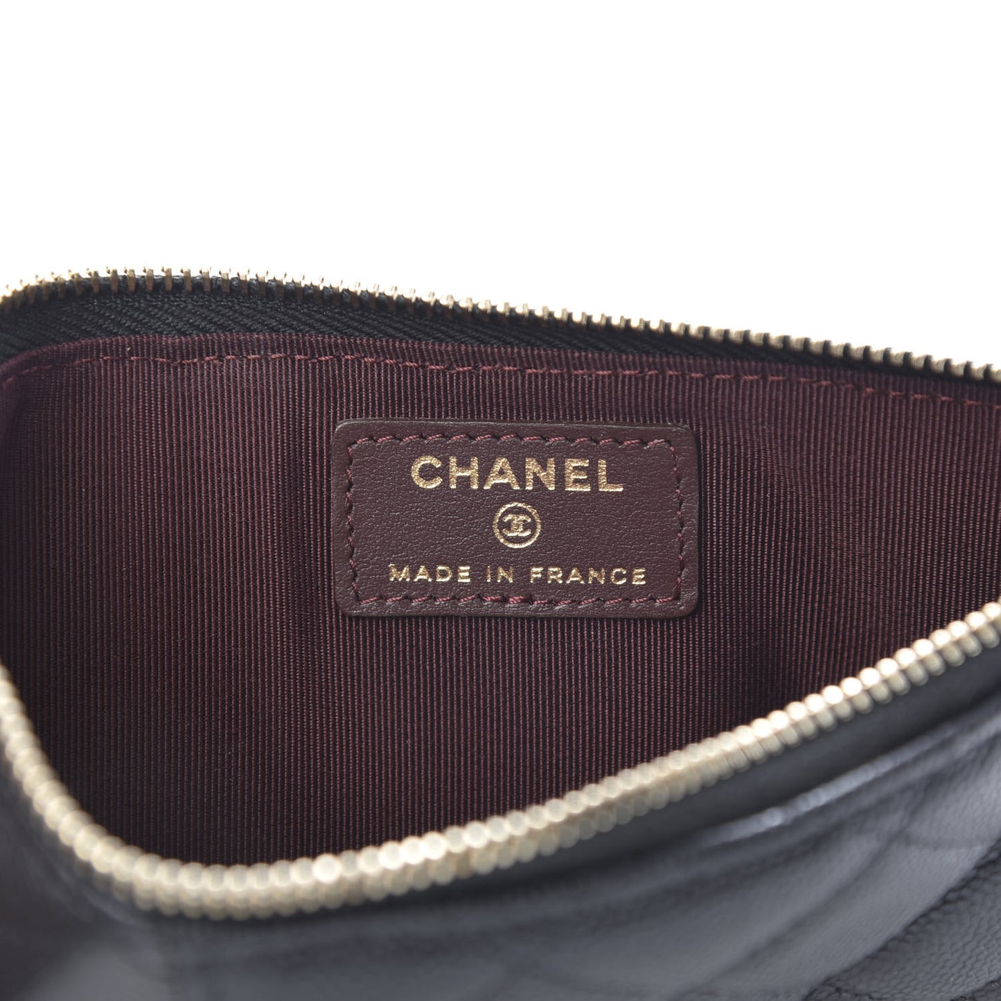 Caviar Quilted Classic Flat Wallet Pouch Black