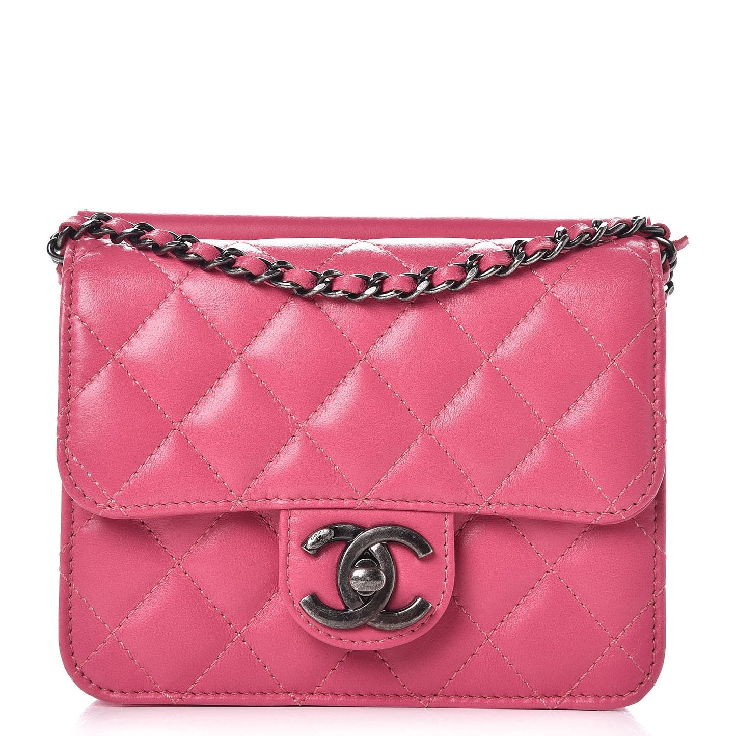 Lambskin Quilted Mini Crossing Times Flap Pink