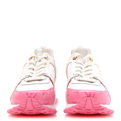 Louis Vuitton Calfskin Monogram Run Away Sneakers 37.5 White Pink 3 of 10