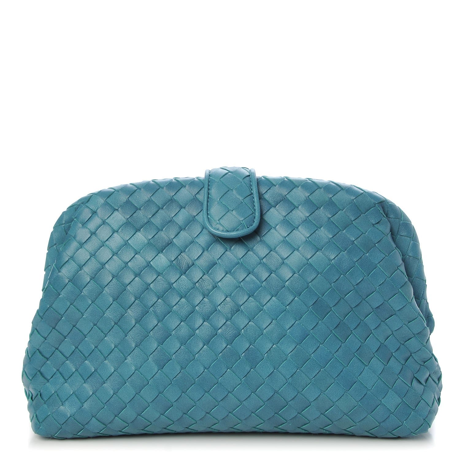 Bottega Veneta Nappa Intrecciato The Lauren 1980 Clutch Aqua 1 of 8