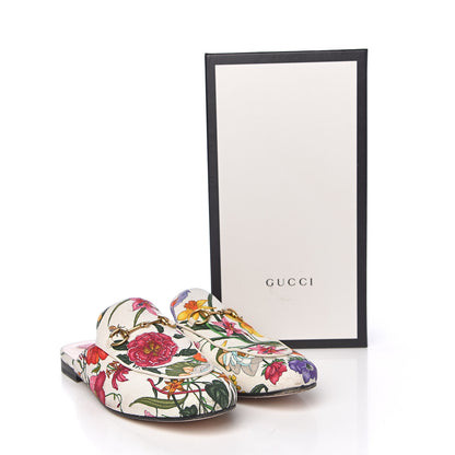 Gucci Canvas Flora Womens Princetown Slippers 39 White Multicolor 19 of 19