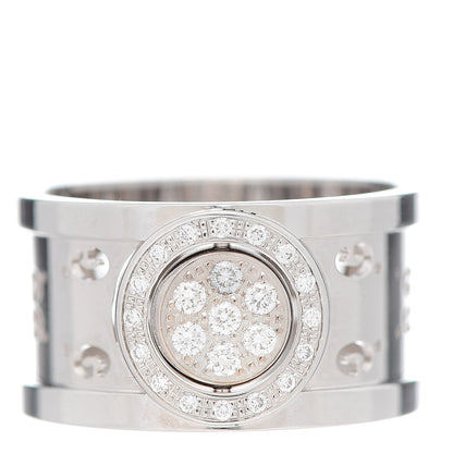 Gucci 18K White Gold Diamond 10mm Icon Twirl Band Ring 53 6.5 1 of 4