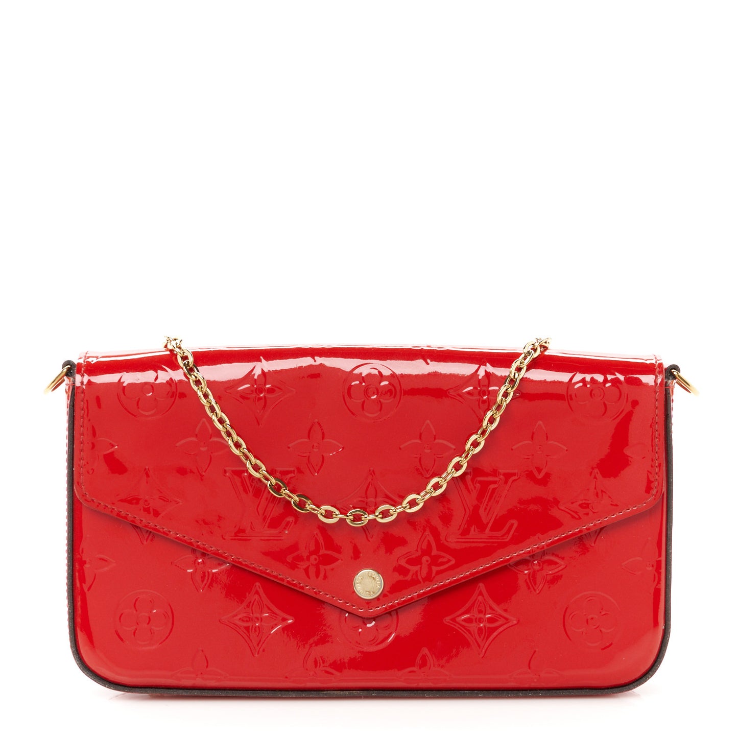 Vernis Felicie Pochette Chain Wallet Cherry