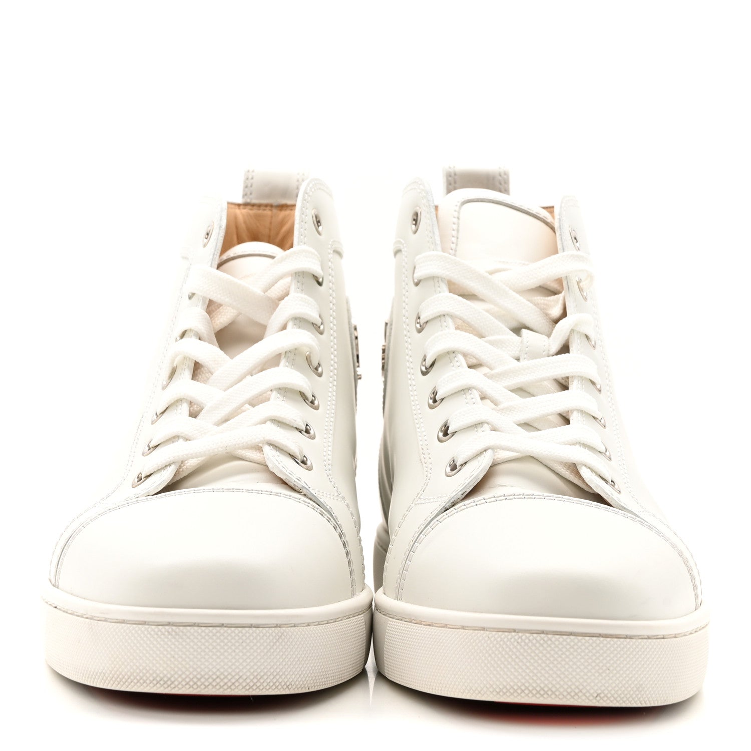 Christian Louboutin Calfskin Mens Louis High Top Sneakers 42 White 3 of 13