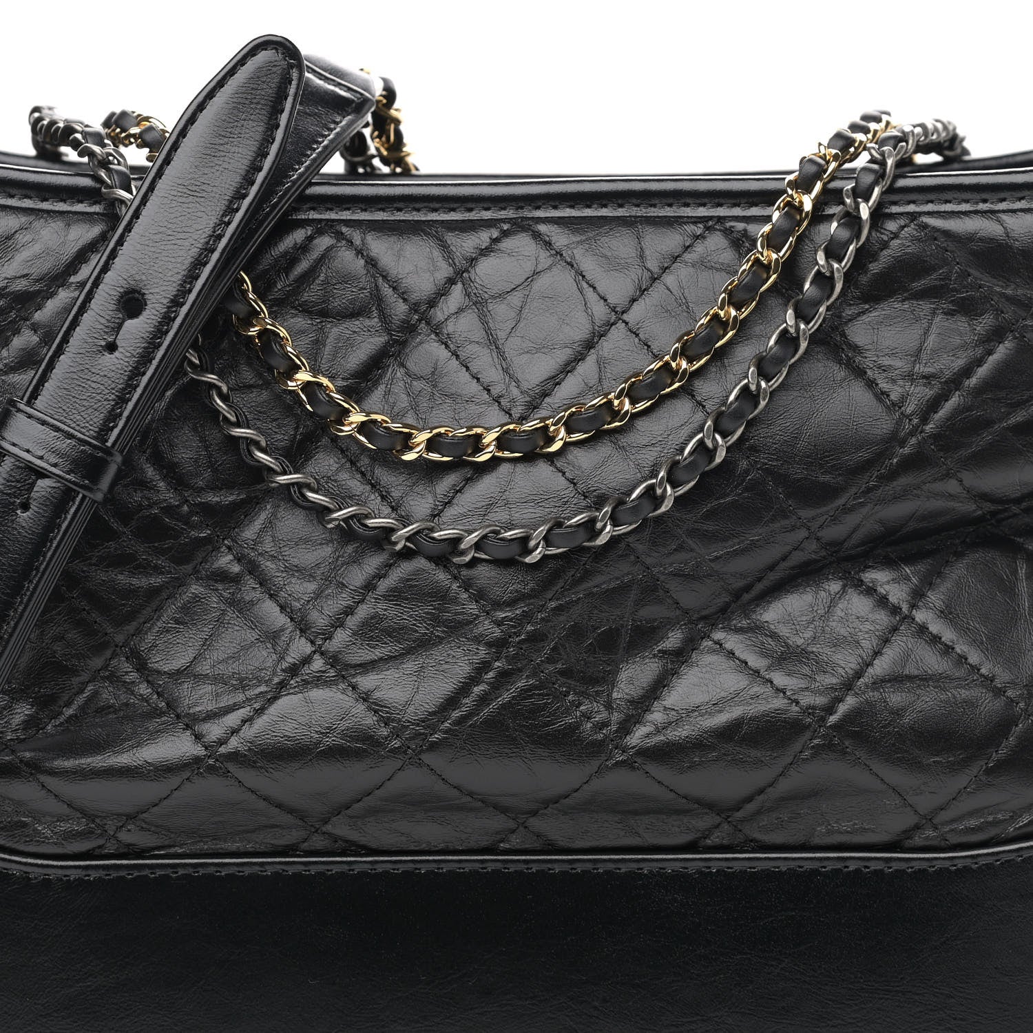Chanel Aged Calfskin Quilted Medium Gabrielle Hobo Black 8 of 10