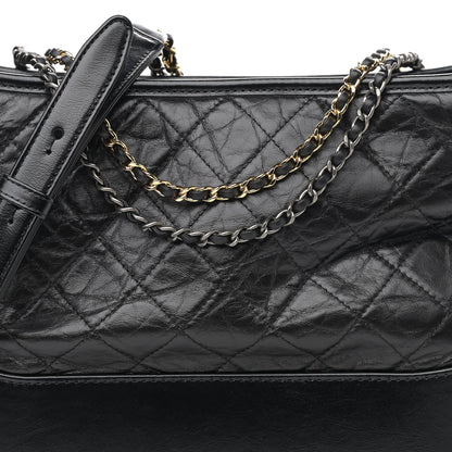 Chanel Aged Calfskin Quilted Medium Gabrielle Hobo Black 8 of 10