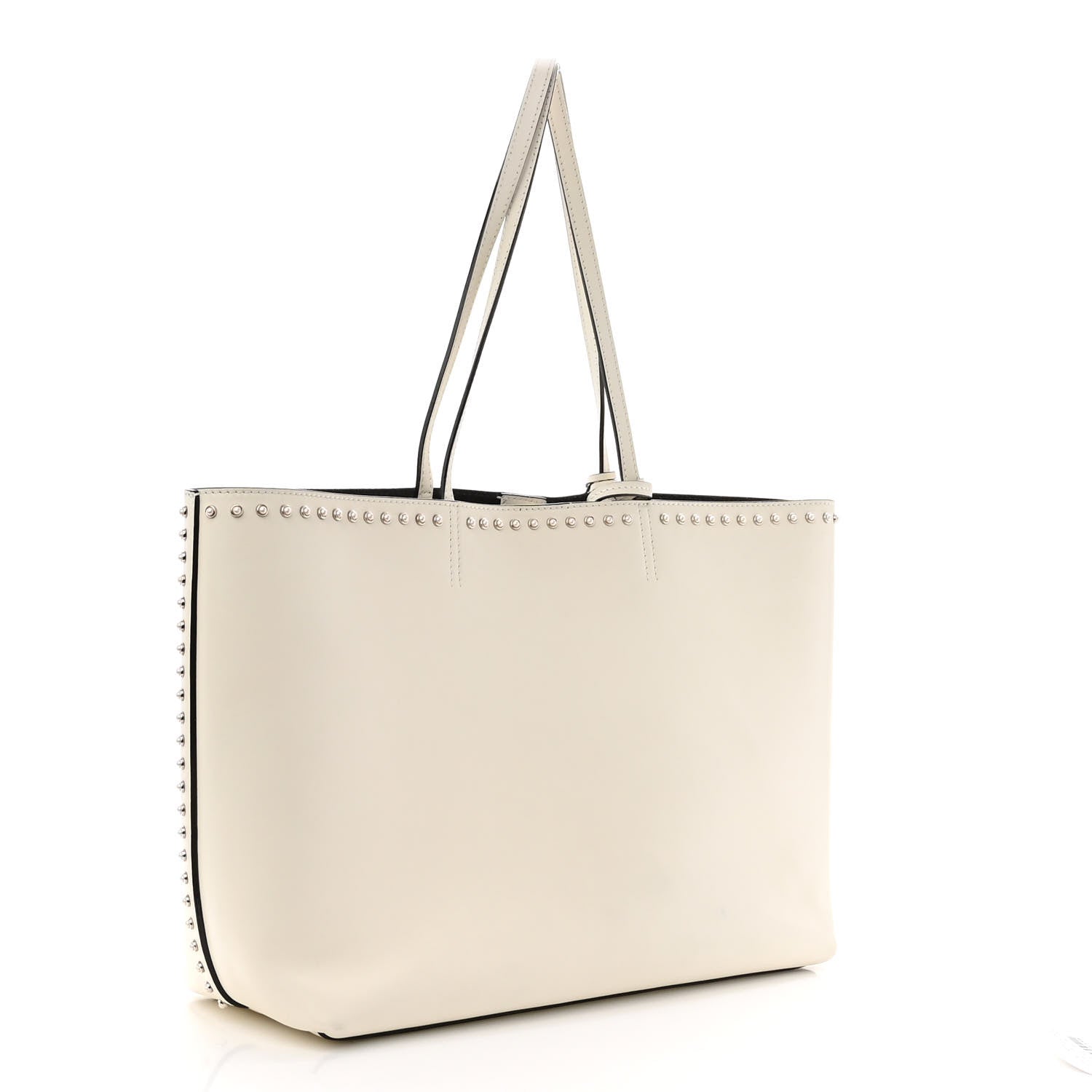 Jimmy Choo Smooth Calfskin Studded Pearl Tote White 4 of 12