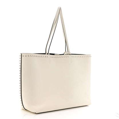 Jimmy Choo Smooth Calfskin Studded Pearl Tote White 4 of 12