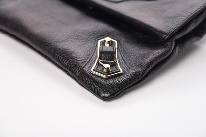Balenciaga Chevre Gold Metallic Edge Hardware Envelope Clutch Black 9 of 11