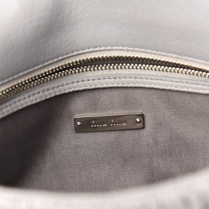 Miu Miu Nappa Matelasse Crystal Flap Clutch Grey 6 of 11