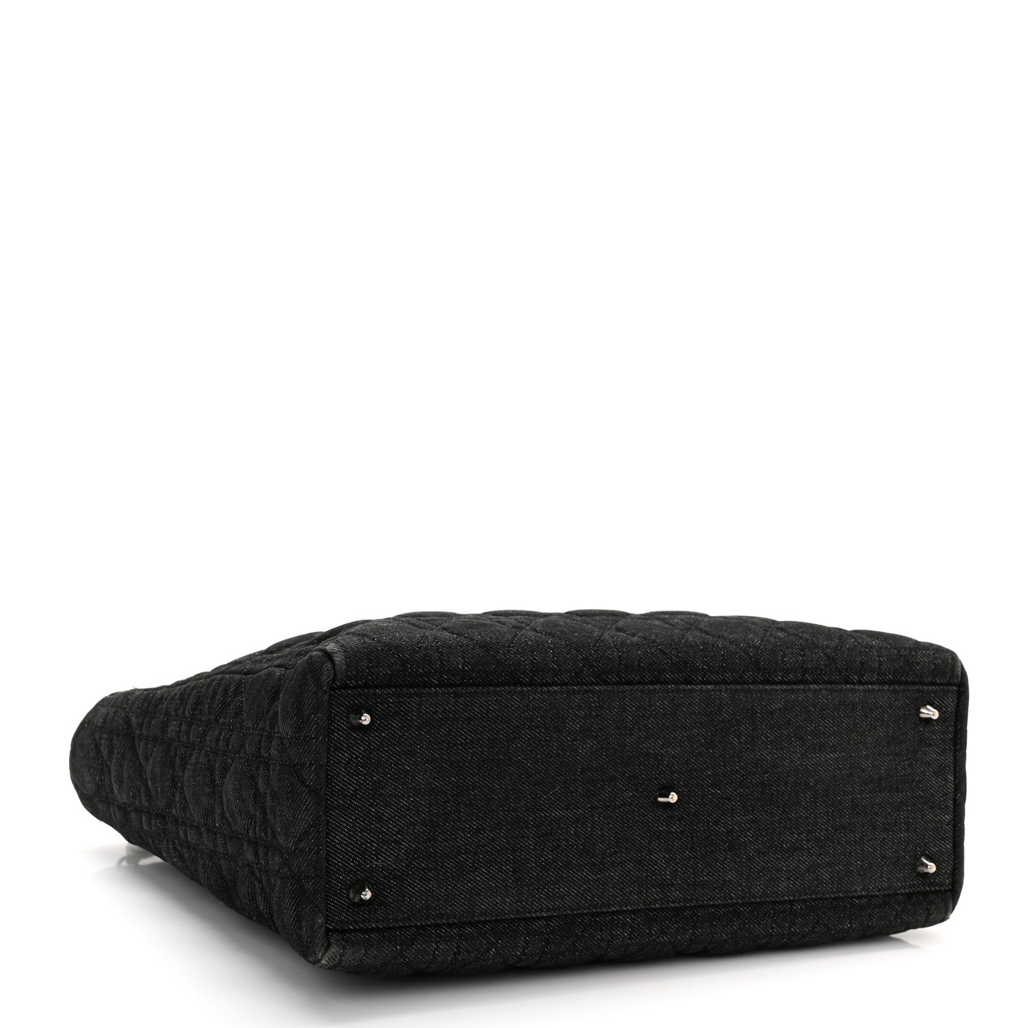 Denim Cannage Large Lady Dior Black