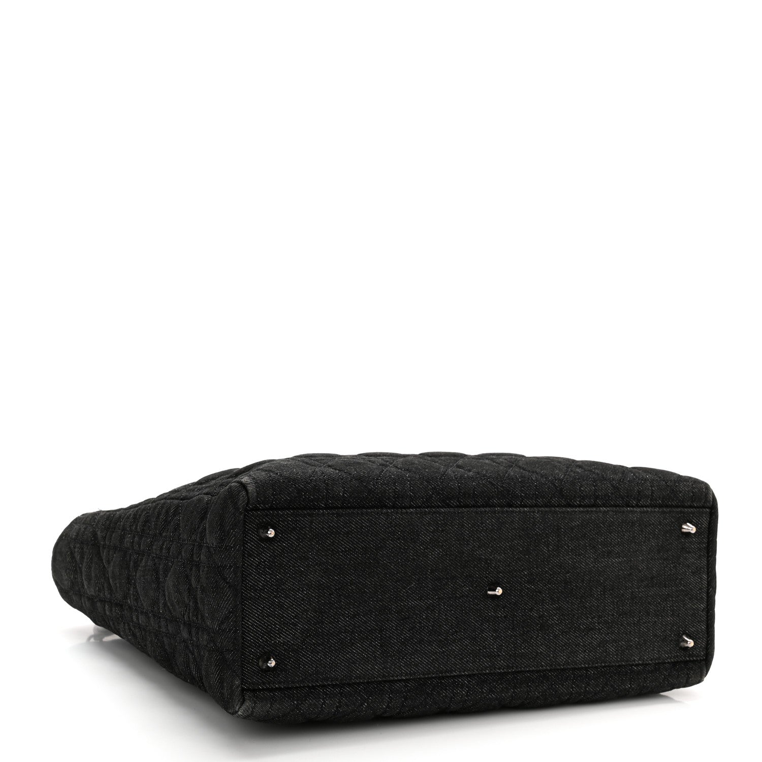Christian Dior Denim Cannage Large Lady Dior Black 4 of 13
