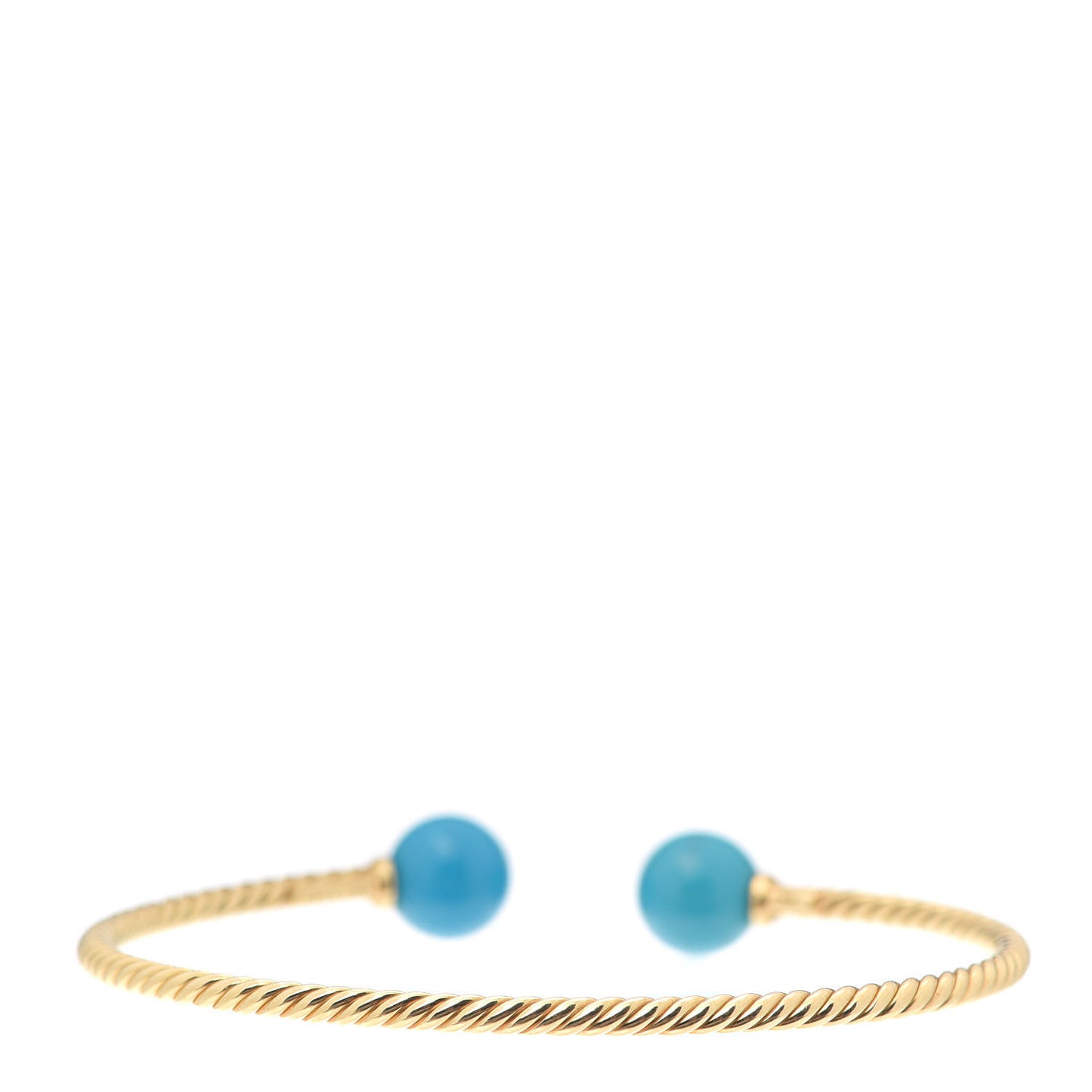 18K Yellow Gold Turquoise 8.5mm Solari Bead Bracelet