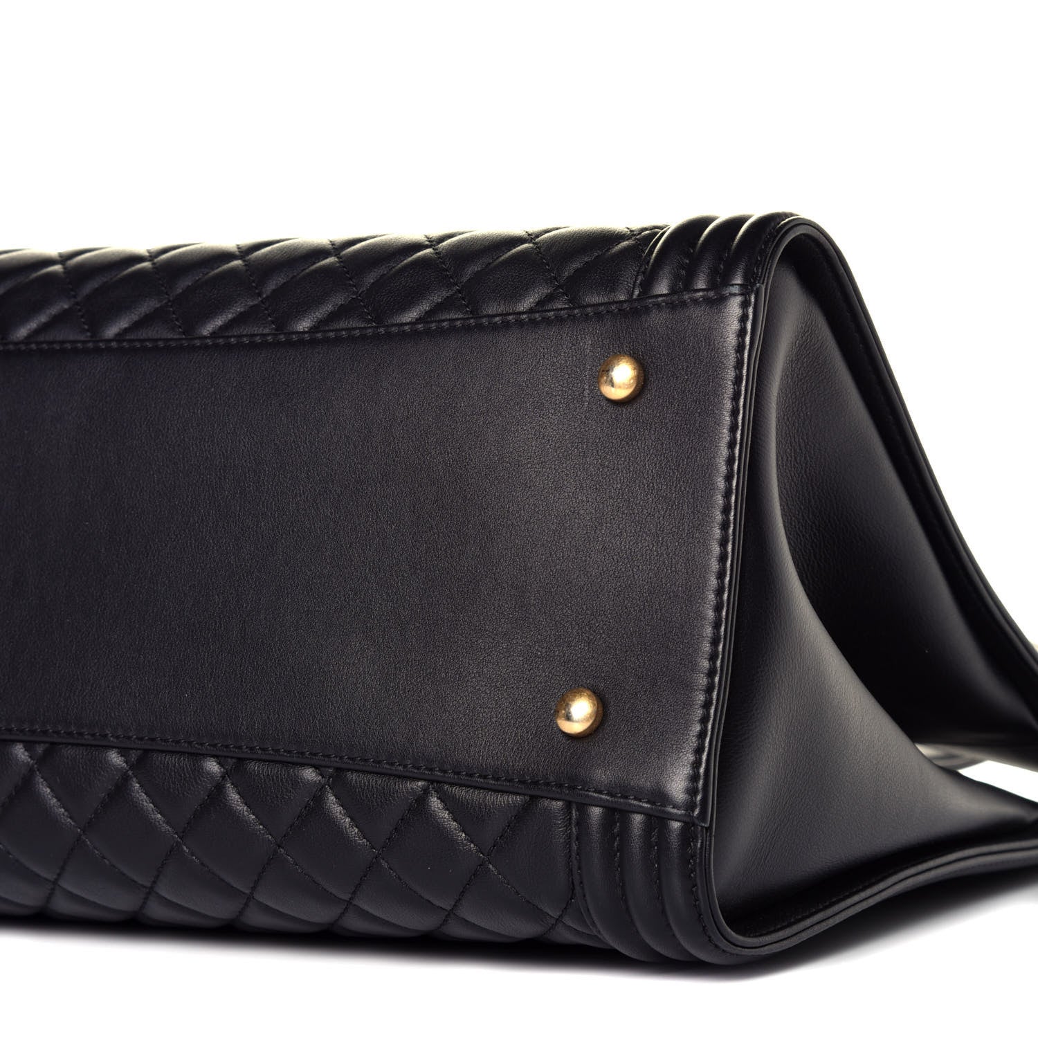 Chanel Calfskin Quilted Boy Shopping Tote Black 8 of 8