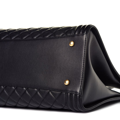 Chanel Calfskin Quilted Boy Shopping Tote Black 8 of 8