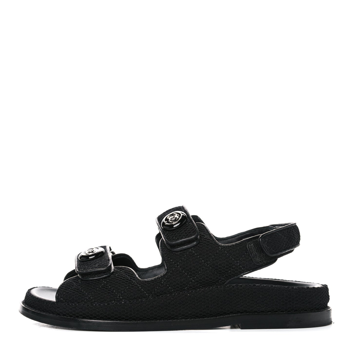 Fabric Velcro Dad Sandals 38 Black