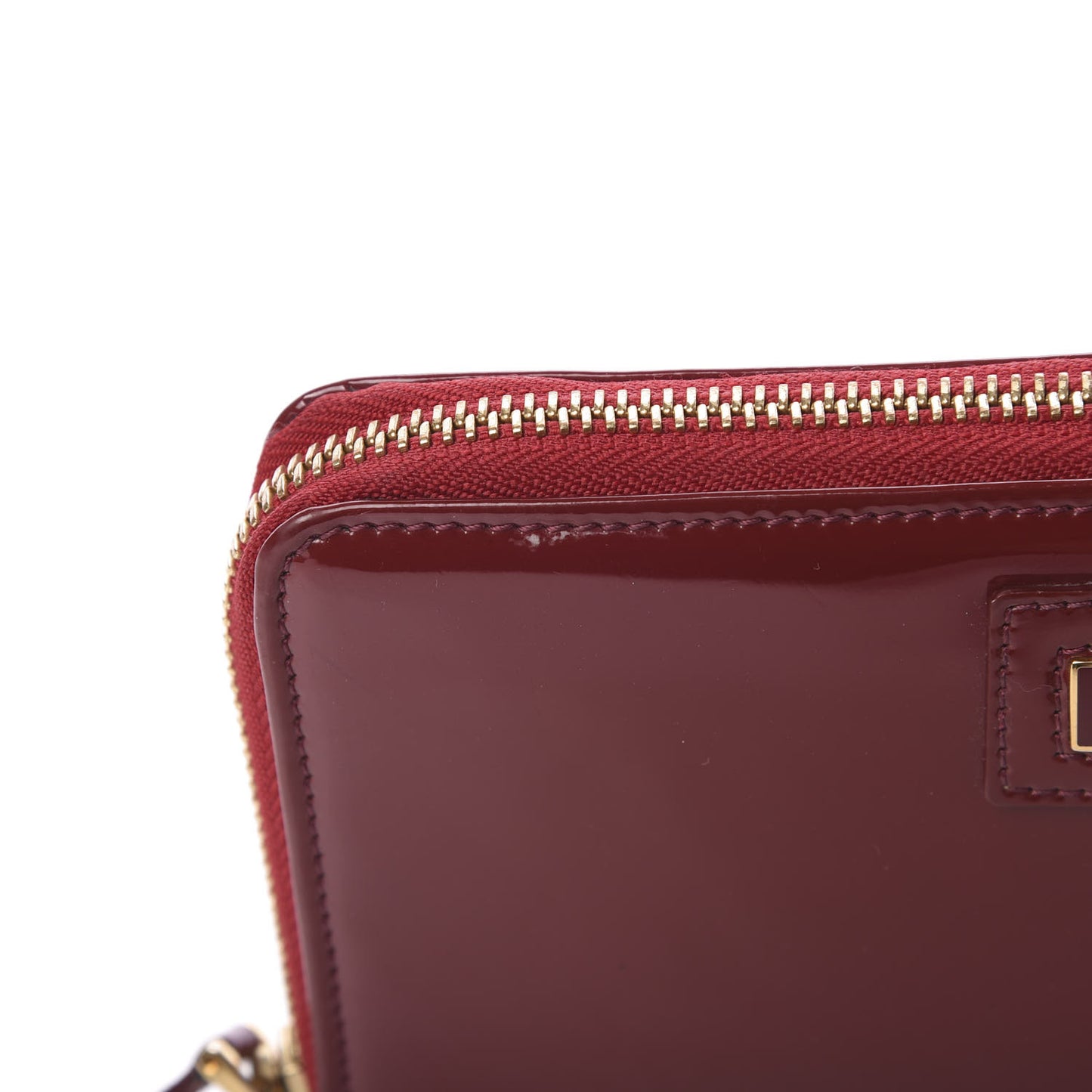 Patent Zip Around Wallet Red