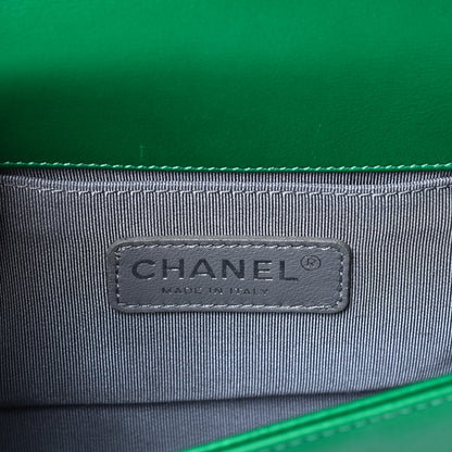 Chanel Metallic Calfskin Quilted Small Boy Flap Green 6 of 8