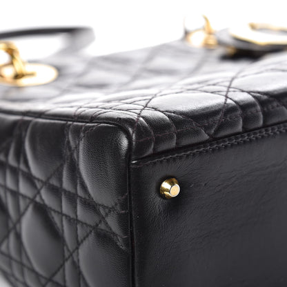 Christian Dior Lambskin Cannage Medium Lady Dior Black 11 of 17