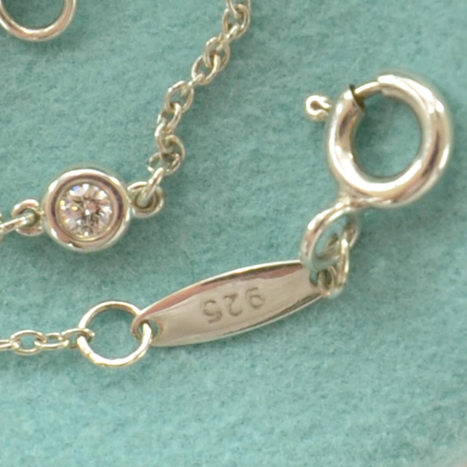 Tiffany Sterling Silver Diamond .09ct Elsa Peretti Diamonds By The Yard Bracelet 3 of 4