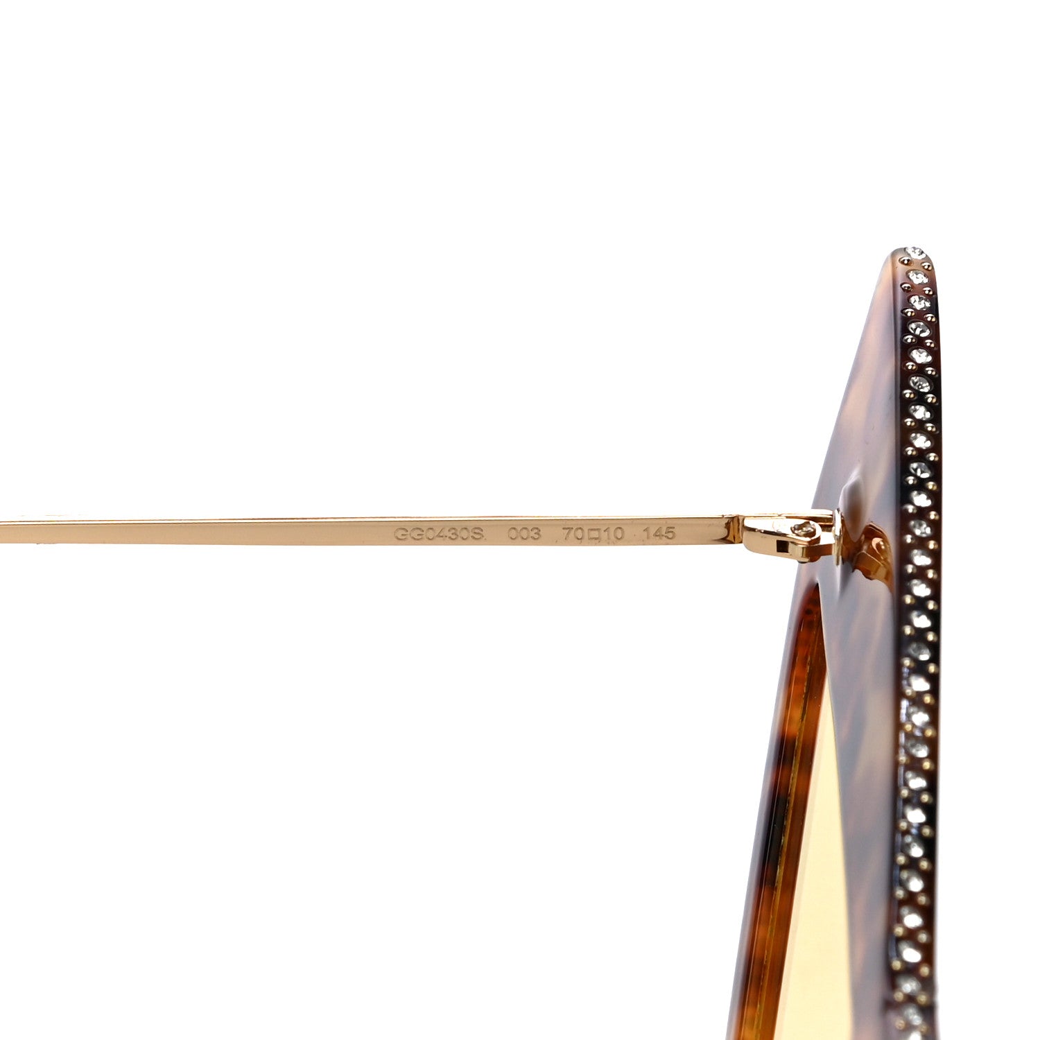Gucci Acetate Crystal Geometric Sunglasses GG0430S Havana 6 of 6