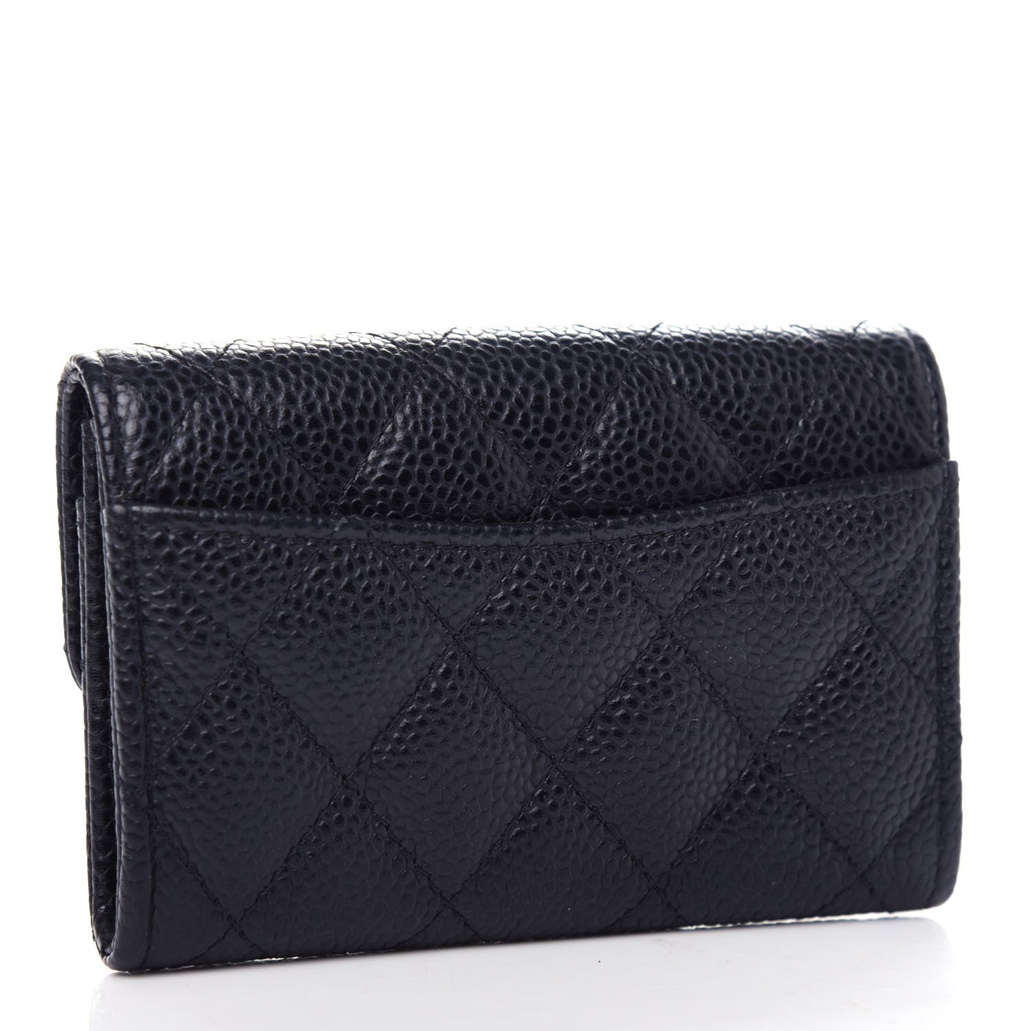 Chanel Caviar Quilted Flap Card Holder Wallet Black 3 of 9