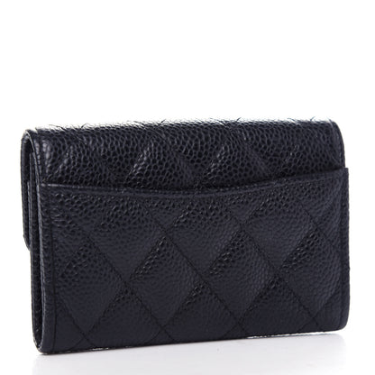 Chanel Caviar Quilted Flap Card Holder Wallet Black 3 of 9