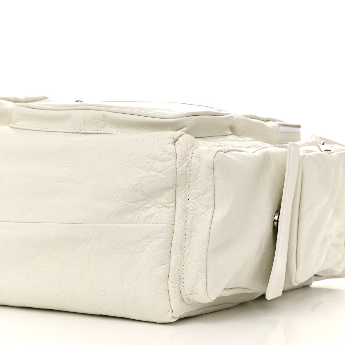 Agneau Arena Superbusy Large Sling Zip Shoulder Bag Optic White
