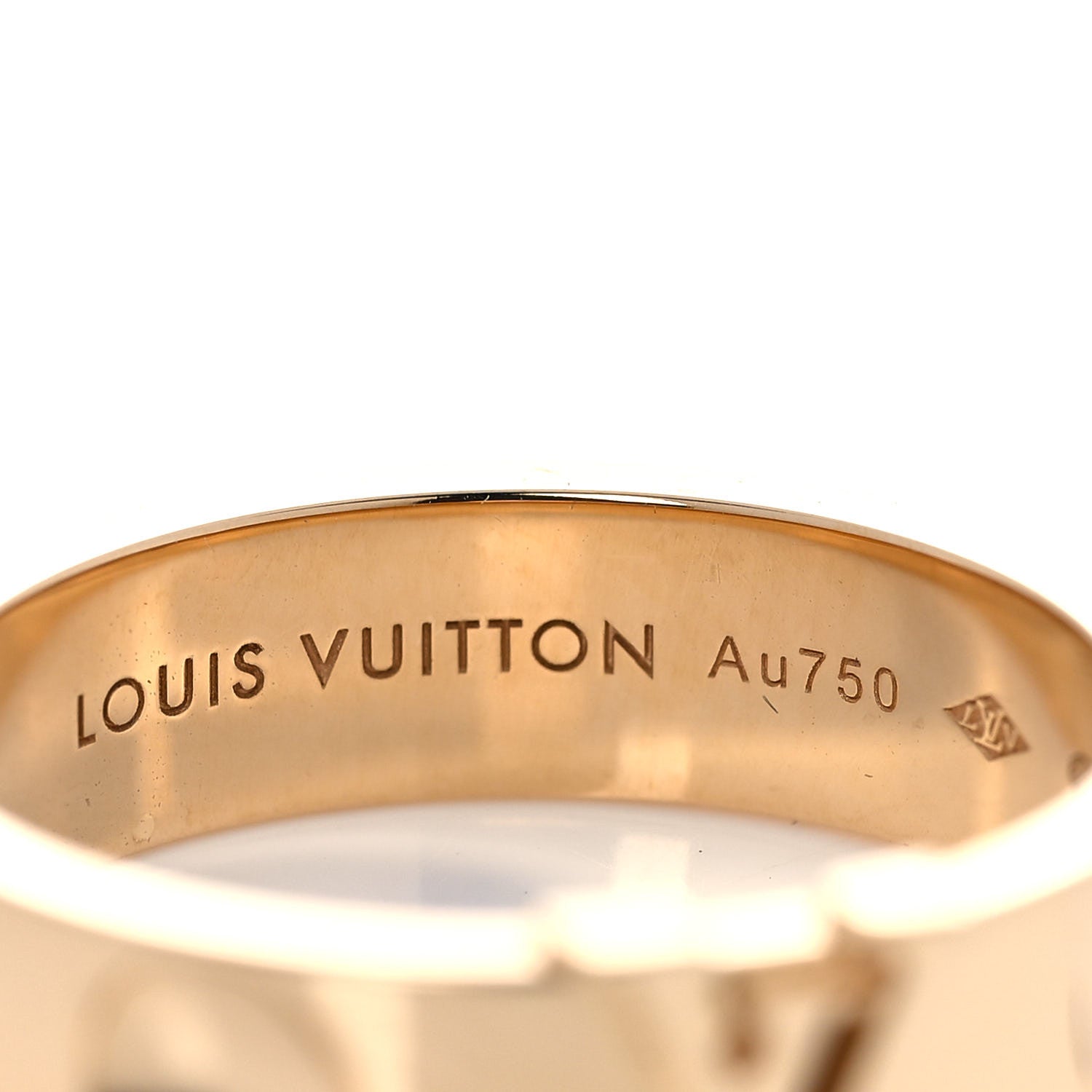 Louis Vuitton 18K Yellow Gold Empreinte LV Ring 54 7 6 of 6