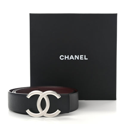 Chanel Calfskin CC Reversible Belt 75 Black Burgundy 6 of 6