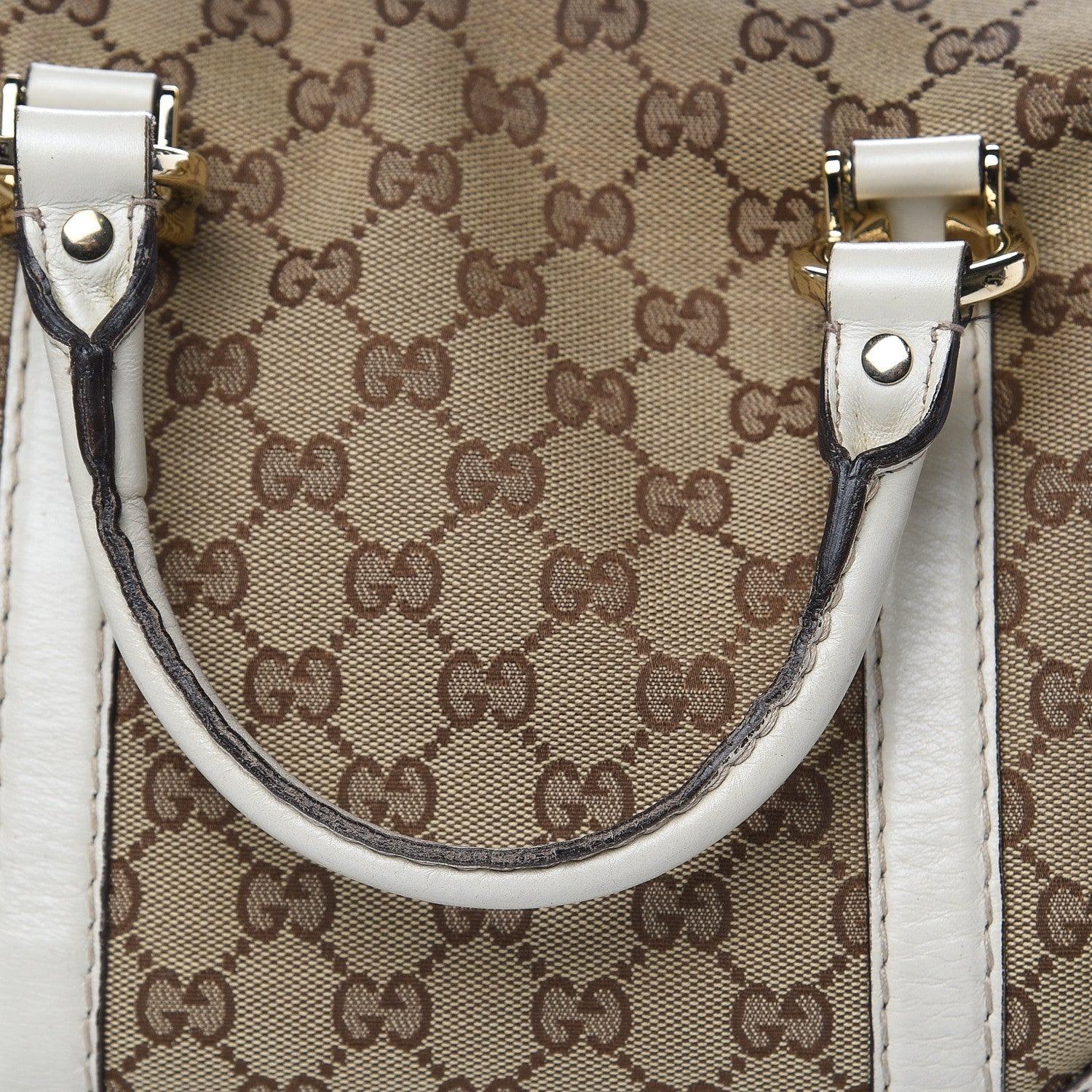 Gucci Monogram Equestrian Horseshoe Bowler White 13 of 19