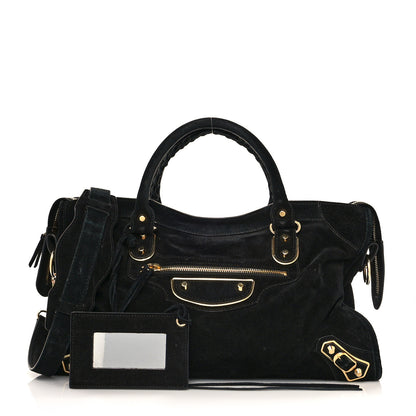 Balenciaga Baby Daim Gold Metallic Edge Hardware City Black 1 of 16