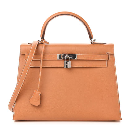 Hermes Vache Liegee Kelly Sellier 32 Gold 1 of 10