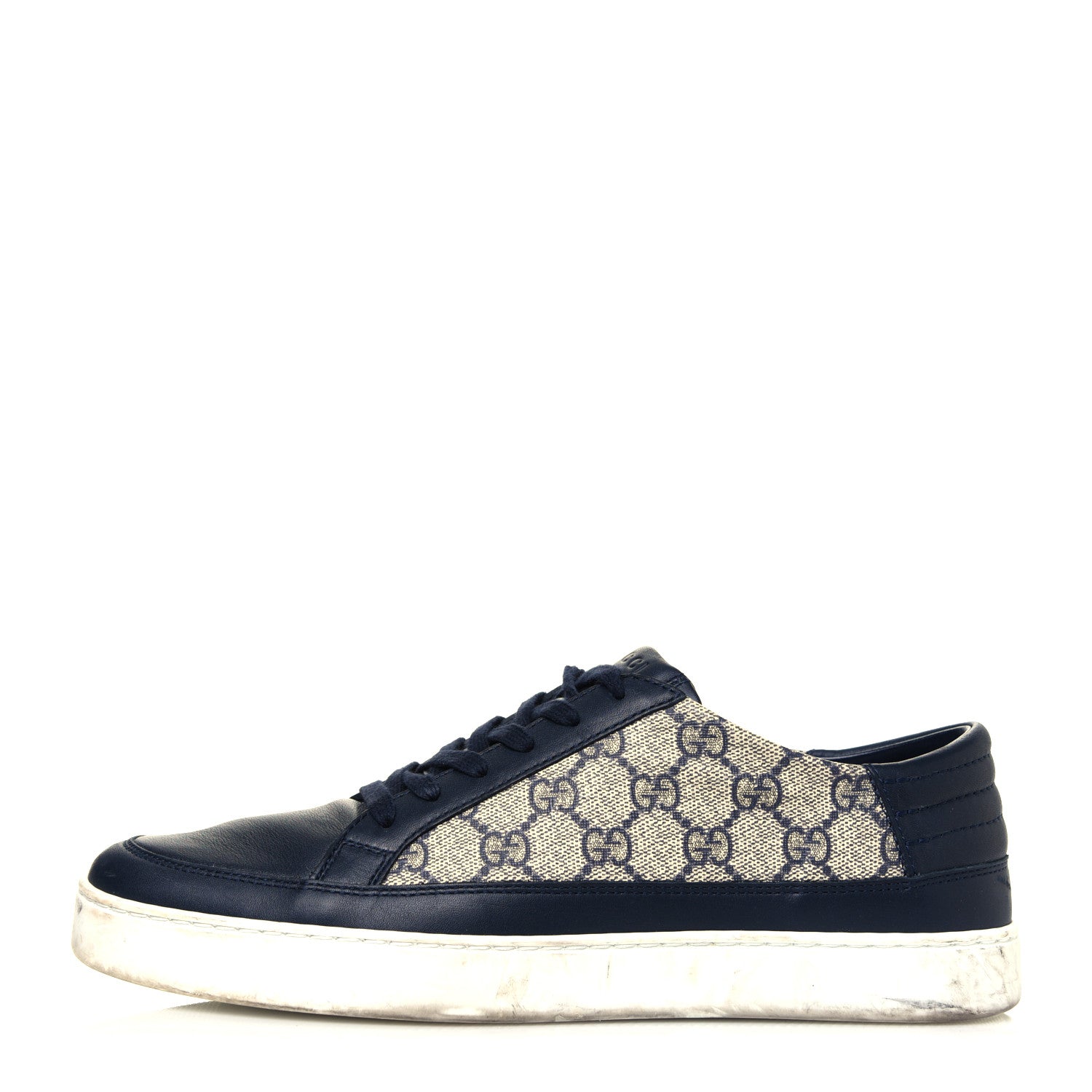 Gucci GG Supreme Monogram Mens Low Top Sneakers 8 Midnight Blue 1 of 8