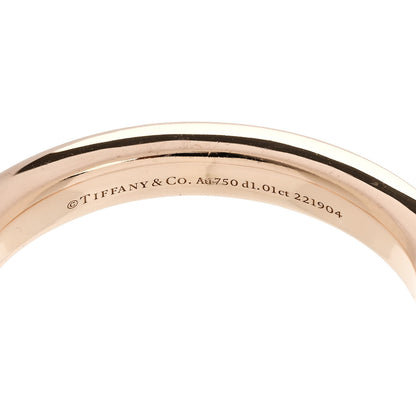 Tiffany 18K Rose White Gold Diamond Tiffany Lock Half Pave Bangle Bracelet 3 of 4