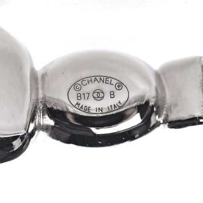 Chanel Baguette Crystal CC Hoop Earrings Silver 3 of 4