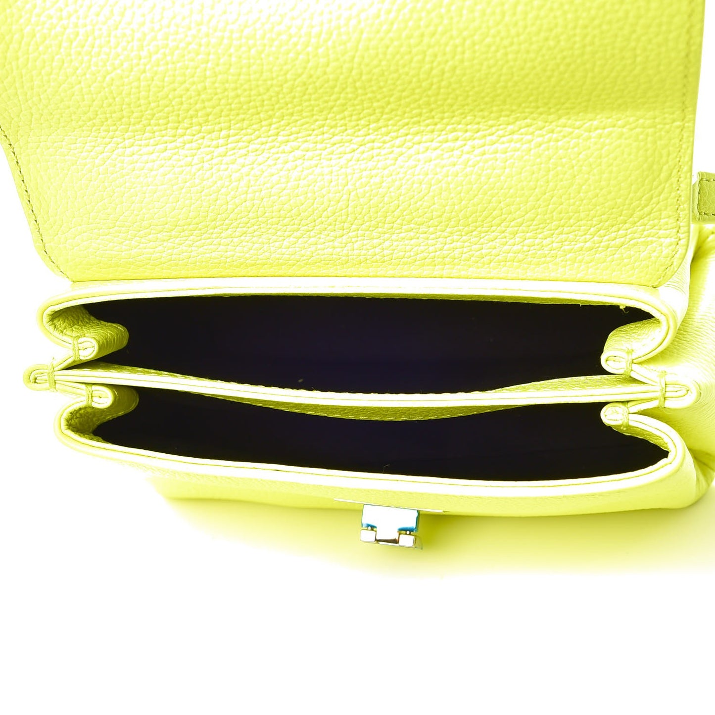 Grained Calfskin Le Dix Nano Soft Cartable Jaune Fluo