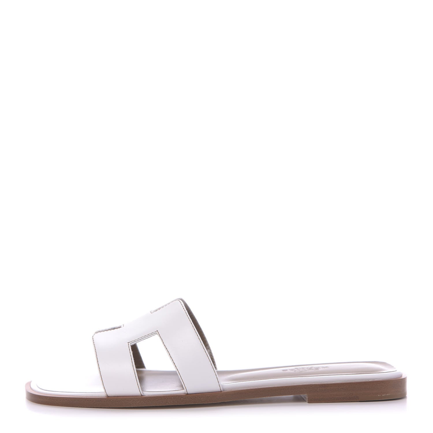 Hermes Box Calfskin Oran Sandals 36.5 White 1 of 9