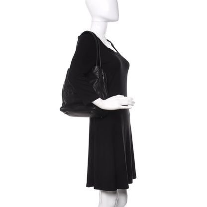 Chanel Lambskin Patent Calfskin Camellia Tote Black 2 of 10