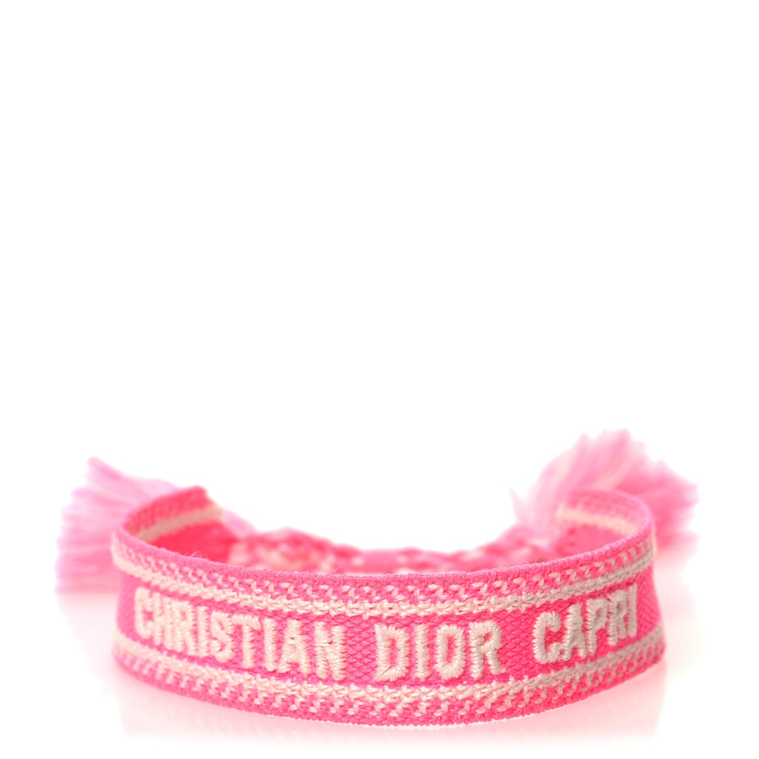 Christian Dior Woven Cotton J'Adior Friendship Bracelet Hot Pink 1 of 3
