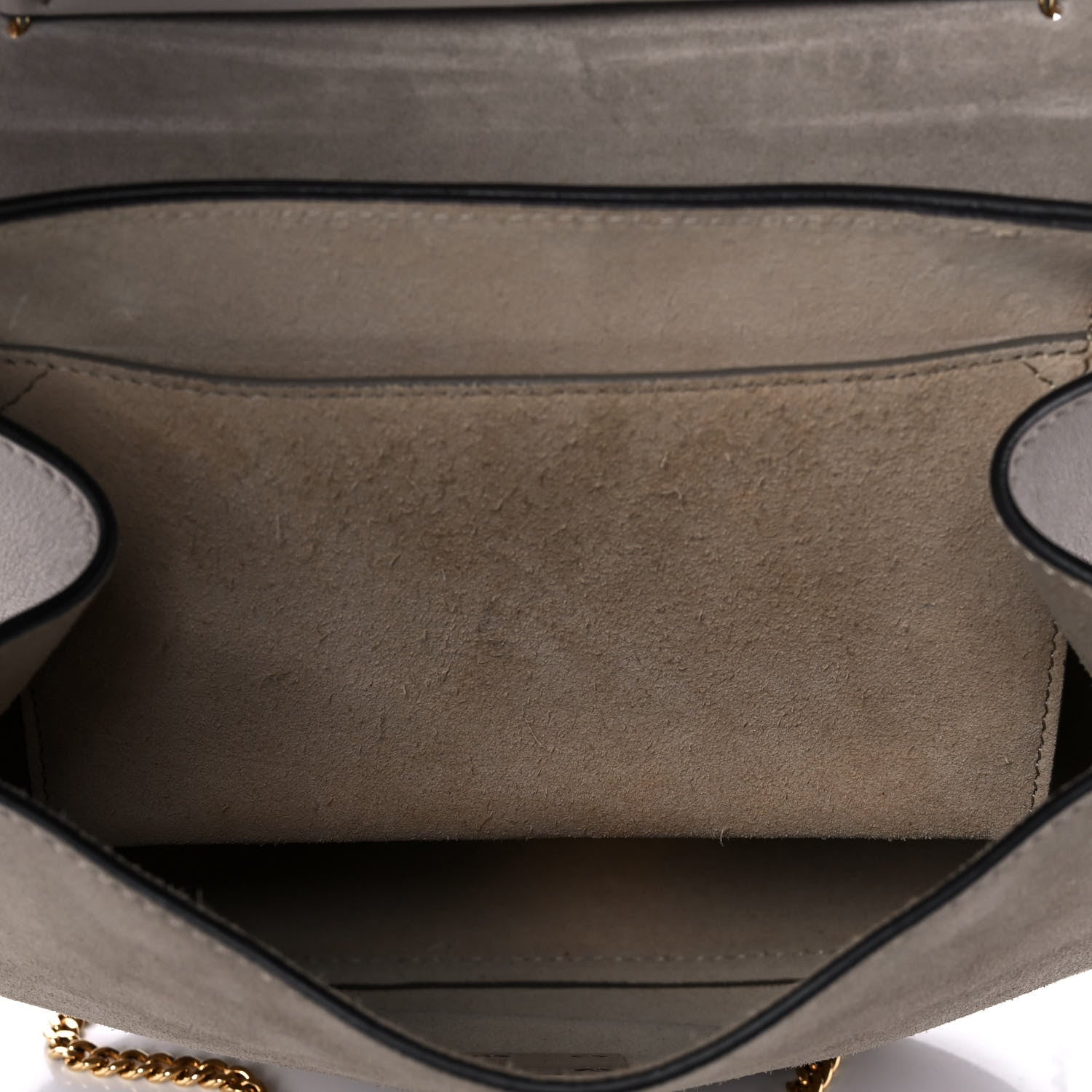Chloe Suede Smooth Calfskin Drew Shoulder Bag Motty Grey 10 of 10